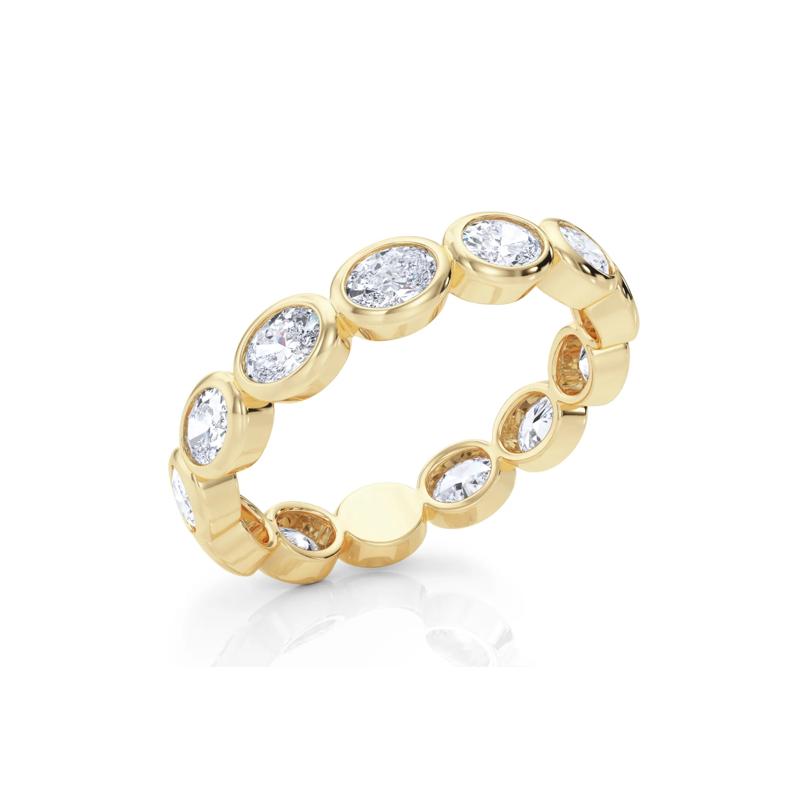Diamond Bezel-Set Oval True Eternity Band in 14K Yellow Gold – Image 5 of 5