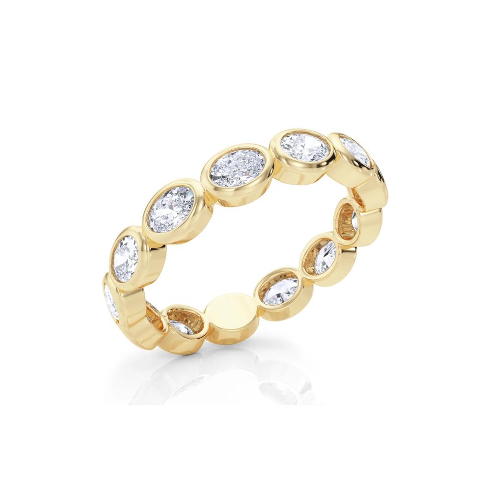 Diamond Bezel-Set Oval True Eternity Band in 14K Yellow Gold – Image 5 of 5