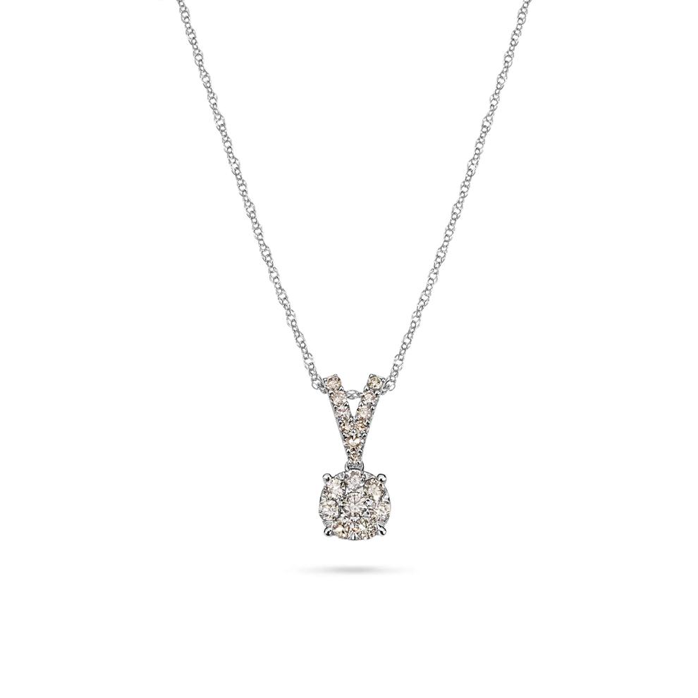 Diamond Round Pendant Necklace in 10K White Gold (1/4 ct. tw.) – Image 1 of 4