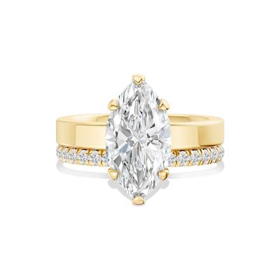 Lab Grown Diamond Marquise Center Engagement Set in 14K Yellow Gold (4 ct. tw.)