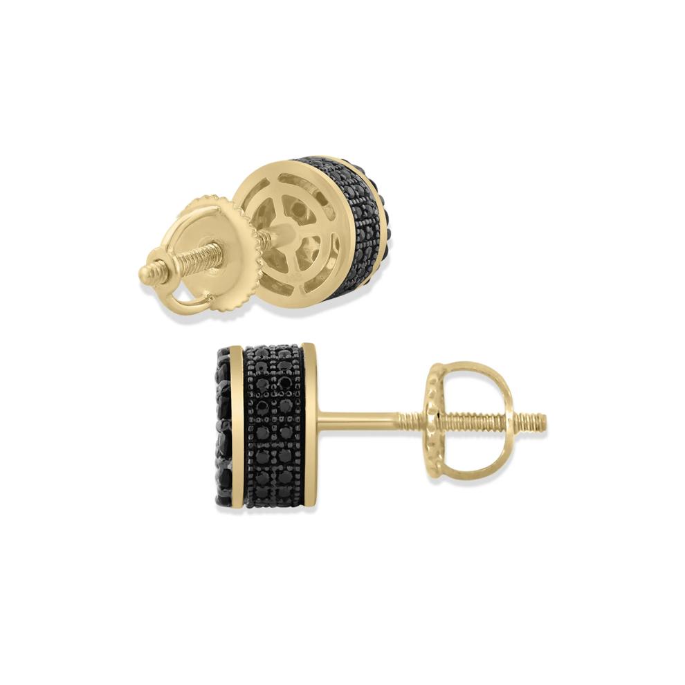 Black Diamond Stud Earrings in 10K Yellow Gold (3/4 ct. tw.) – Image 2 of 2