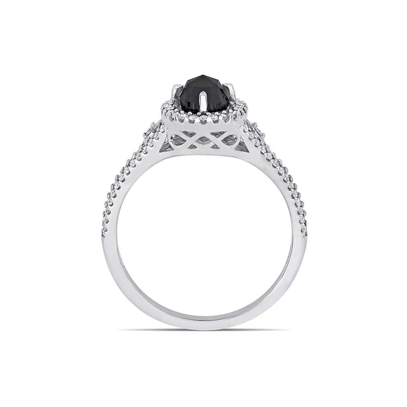 1 1/4 ct. tw. Black &amp; White Diamond Ring in 14K White Gold – Image 2 of 6