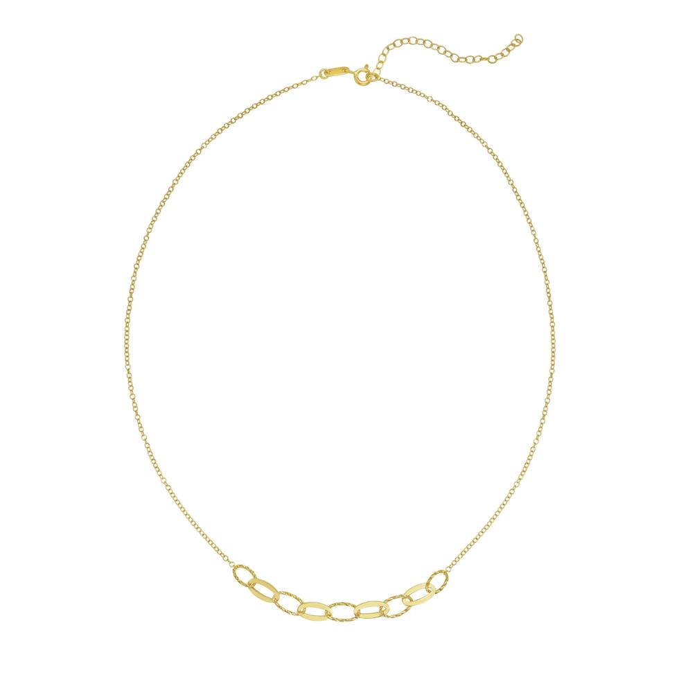 Oval Link Frontal Chain Necklace in 14K Yellow Gold, 18" – Image 3 of 3