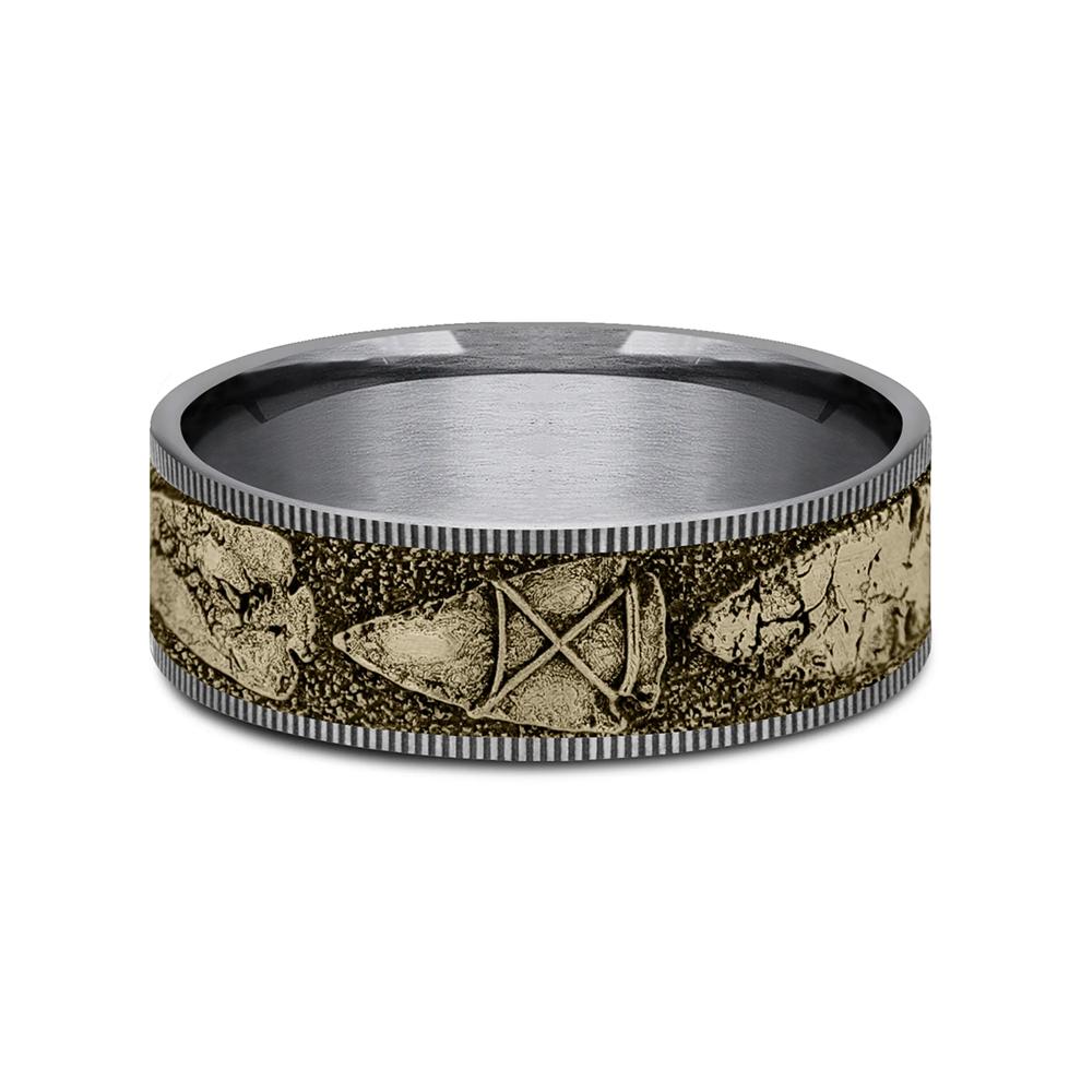 Men&rsquo;s Arrowhead Wedding Band, 7.5MM – Image 1 of 3
