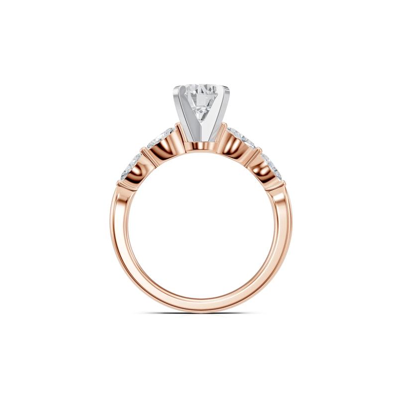 Lab Grown Diamond Semi-Mount Engagement Ring in 14K Rose &amp; White Gold &#40;Setting Only&#41; – Image 3 of 6