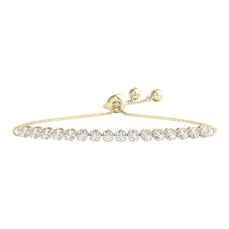 1/4 ct. tw. Diamond Bolo Bracelet in 10K Yellow Gold – Image 1 of 2