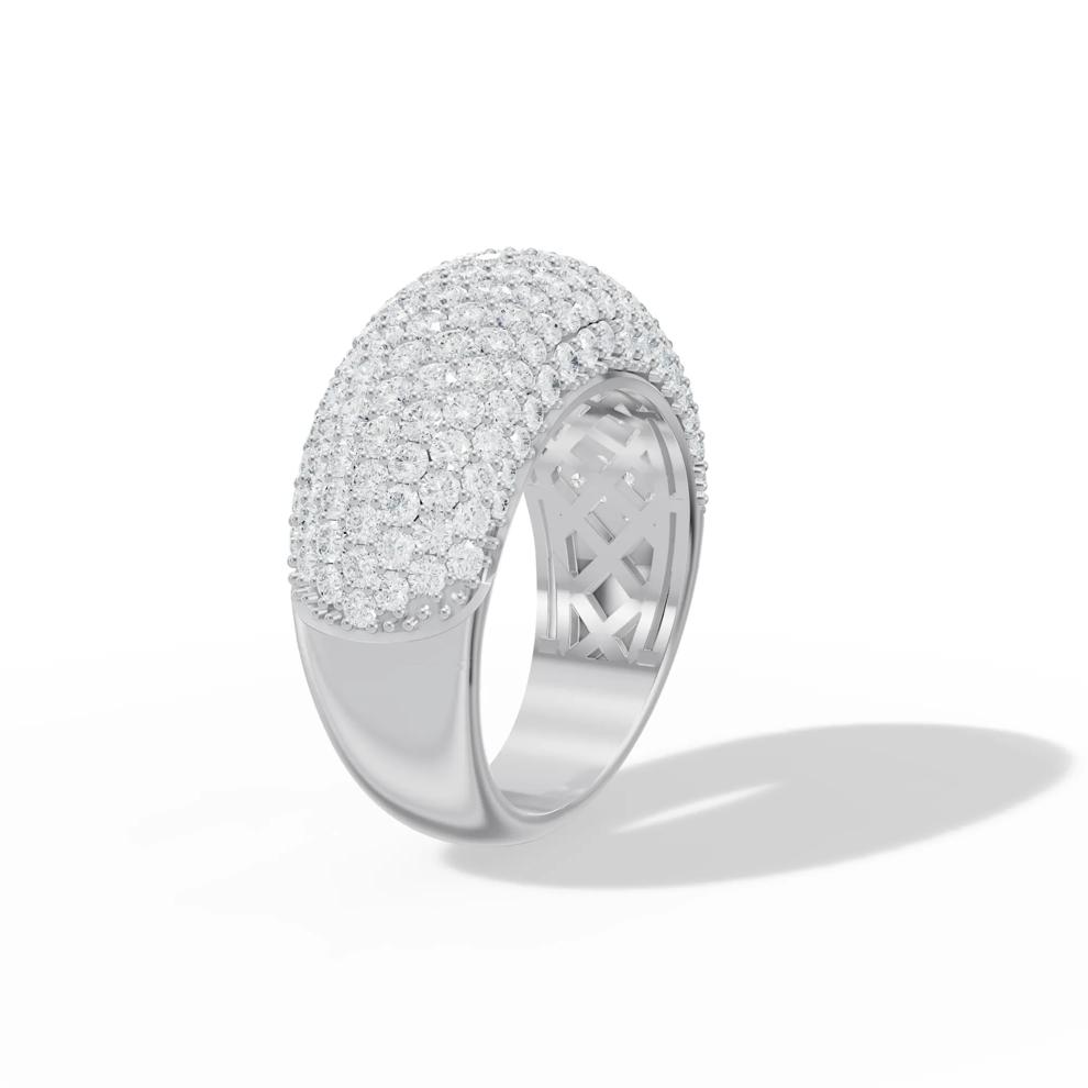 Diamond Round Pav&eacute; Dome Ring in 18K White Gold (2 1/2 ct. tw.) – Image 3 of 4