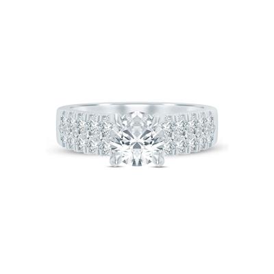 Lab Grown Diamond Double-Row Semi-Mount Ring in 14K White Gold (1 ct. tw.)