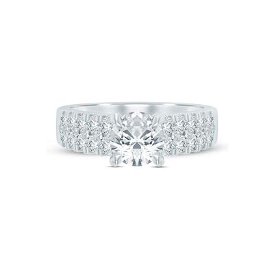 Lab Grown Diamond Double-Row Semi-Mount Ring in 14K White Gold (1 ct. tw.)