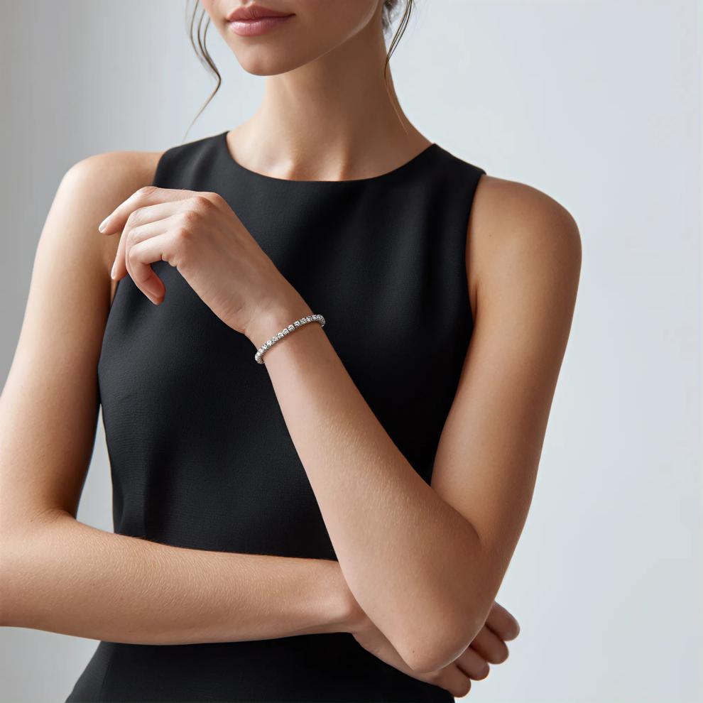 Lab Created White Sapphire Bracelet in Sterling Silver | Helzberg