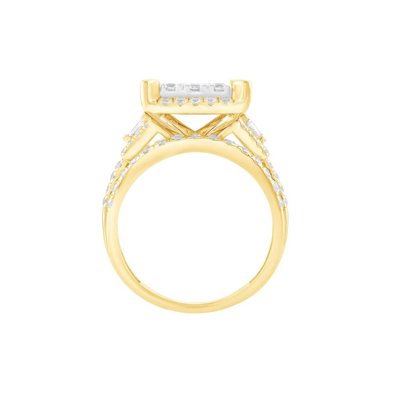Diamond Composite Multi-Row Engagement Ring in 10K Yellow Gold &#40;2 ct. tw.&#41; – Image 2 of 3