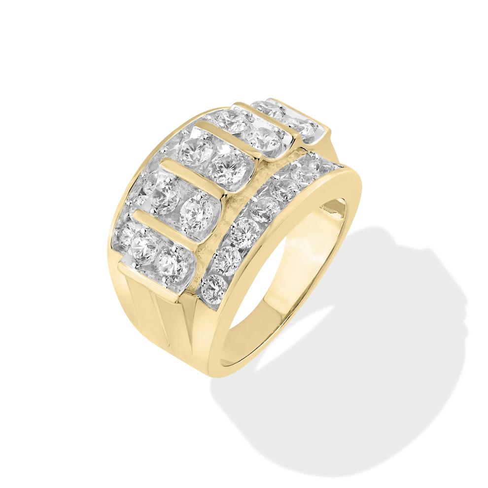 Men's Lab Grown Diamond Round Band in 10K Yellow Gold (3 ct. tw.) – Image 1 of 4