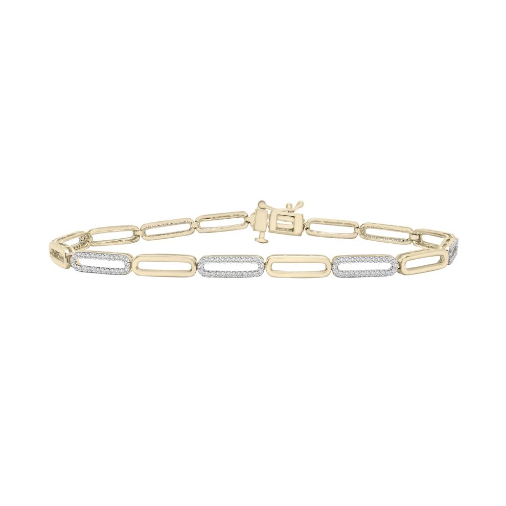 Diamond Link Bracelet in 10K Yellow Gold (1/2 ct. tw.)  – Image 1 of 1