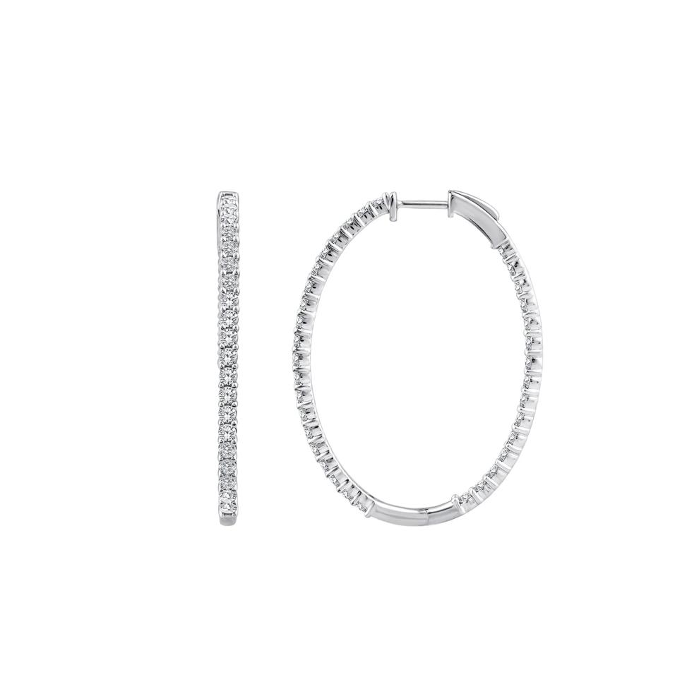 Lab Grown Diamond Hoop Earrings in 10K White Gold (3 ct. tw.) – Image 2 of 3