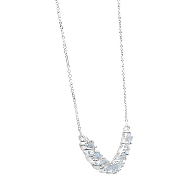 Sky Blue Topaz Smile Necklace in Sterling Silver – Image 3 of 4