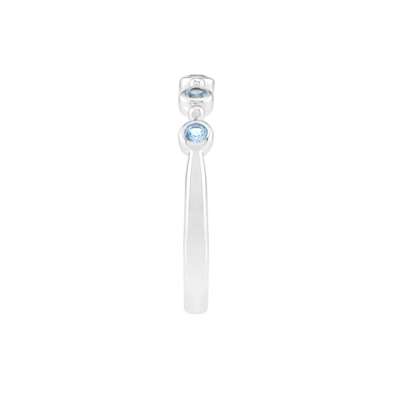 Swiss Blue Topaz Bezel Stack Ring in Sterling Silver – Image 3 of 3
