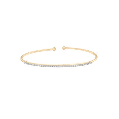 Diamond Open Bangle Bracelet in 10K Yellow Gold (1/4 ct. tw.)