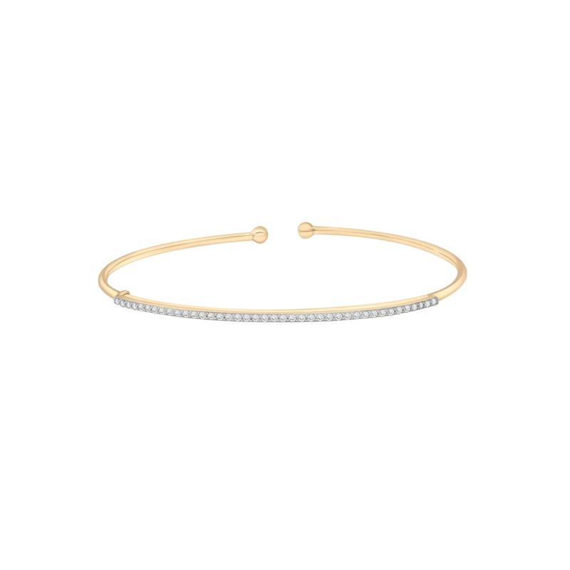 Diamond Open Bangle Bracelet in 10K Yellow Gold &#40;1/4 ct. tw.&#41; – Image 1 of 1
