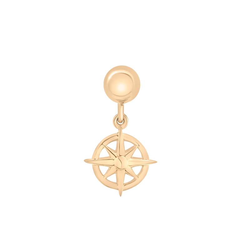 Diamond Accent Compass Bead Charm in Vermeil – Image 3 of 3