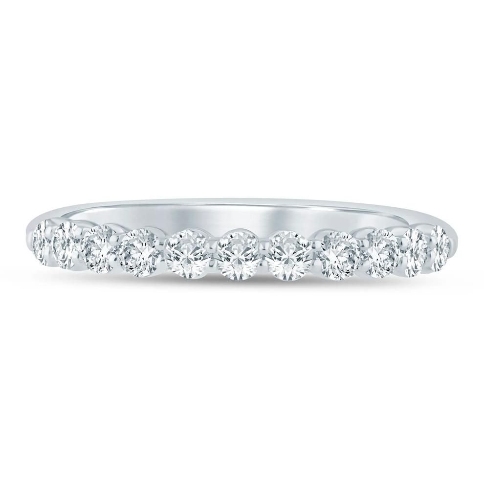 Diamond Shared Prong Wedding Band in 14K White Gold (1/2 ct. tw.) – Image 1 of 3