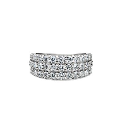 Lab Grown Diamond Three-Row Band in 10K Gold