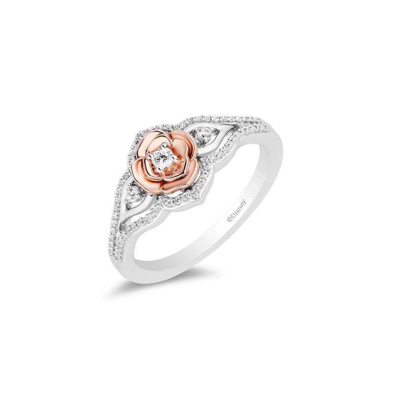 Diamond &quot;Belle&quot; Rose Ring in Sterling Silver &amp; 10K Rose Gold &#40;1/5 ct. tw.&#41; – Image 4 of 4