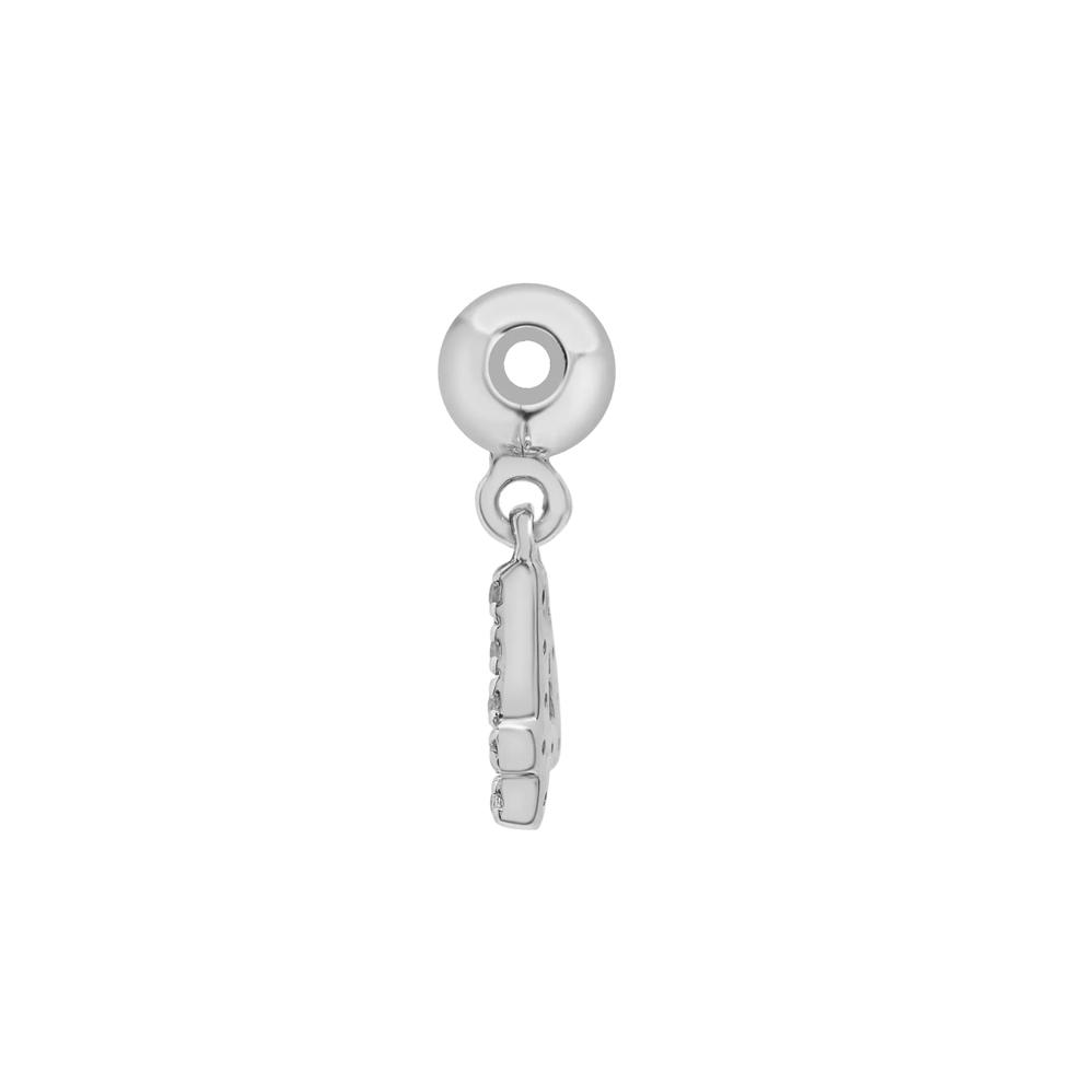 Diamond Accent  Number 4 Bead Charm in Sterling Silver – Image 2 of 3