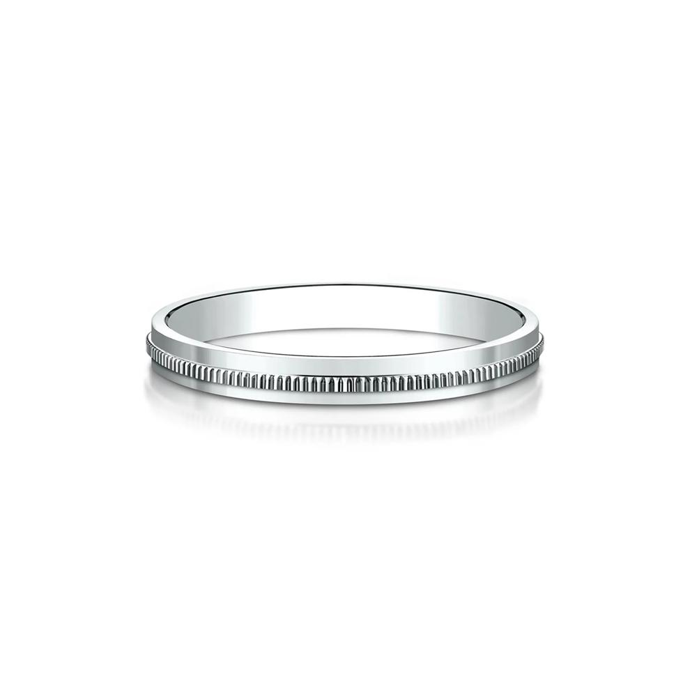 Milgrain Wedding Band in 14K White Gold – Image 1 of 3