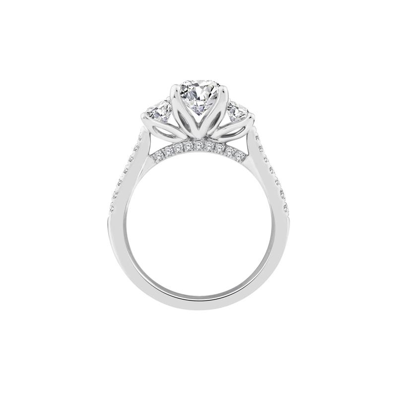 Lab Grown Diamond Emerald-Cut Three-Stone Engagement Ring in 14K White Gold &#40;3 1/4 ct. tw.&#41; – Image 2 of 3