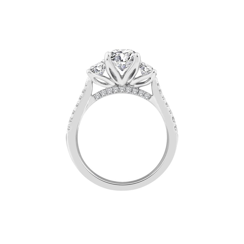 Lab Grown Diamond Emerald-Cut Three-Stone Engagement Ring in 14K White Gold (3 1/4 ct. tw.) – Image 2 of 3