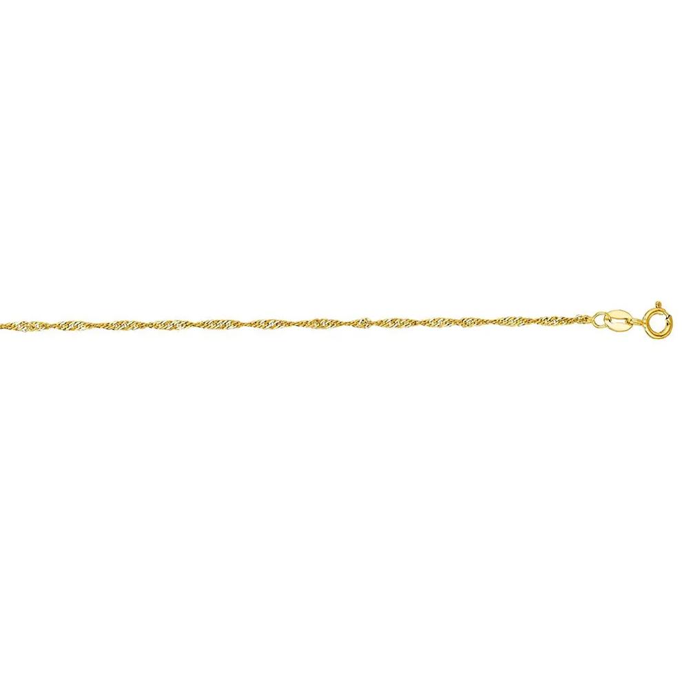 Singapore Chain Ankle Bracelet in 14K Yellow Gold – Image 3 of 3