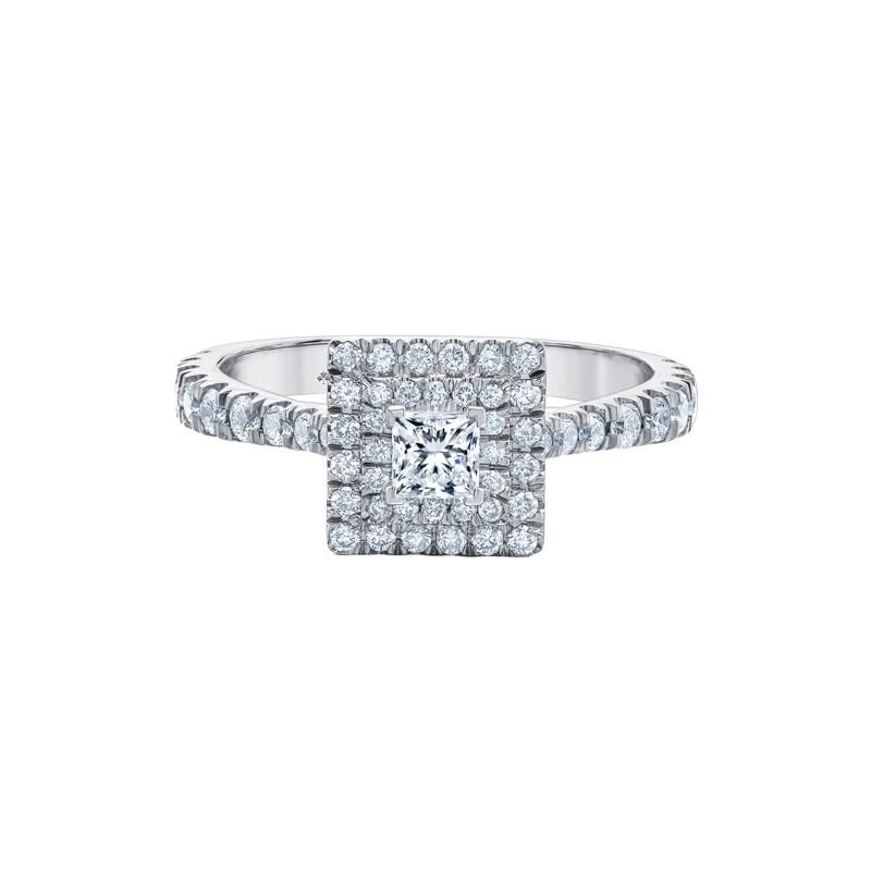 Diamond Double Halo Engagement Ring in 14K White Gold &#40;1 ct. tw.&#41; – Image 1 of 7