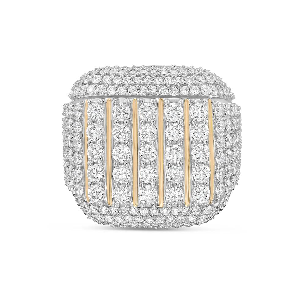 Men's Lab Grown Diamond Multi-Row Ring in 14K Yellow Gold (6 ct. tw.) – Image 1 of 4