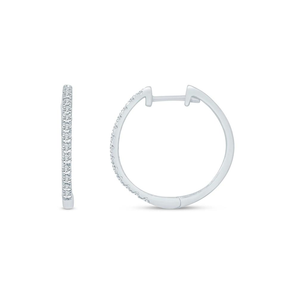 Lab Grown Diamond Hoop Earrings in 10K Gold – Image 1 of 1