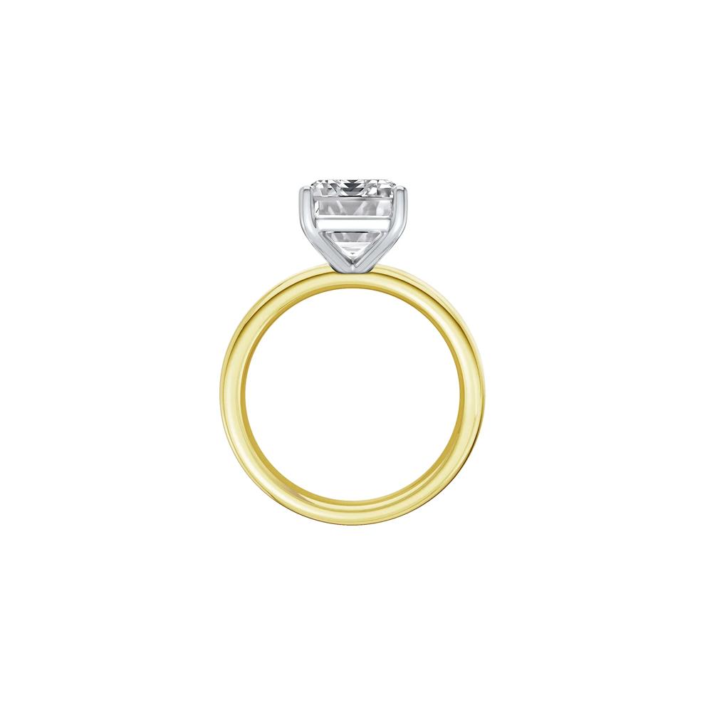 Lab Grown Diamond Asscher Cut Solitaire Ring in 14K Yellow and White Gold (3 ct. tw.) – Image 2 of 4
