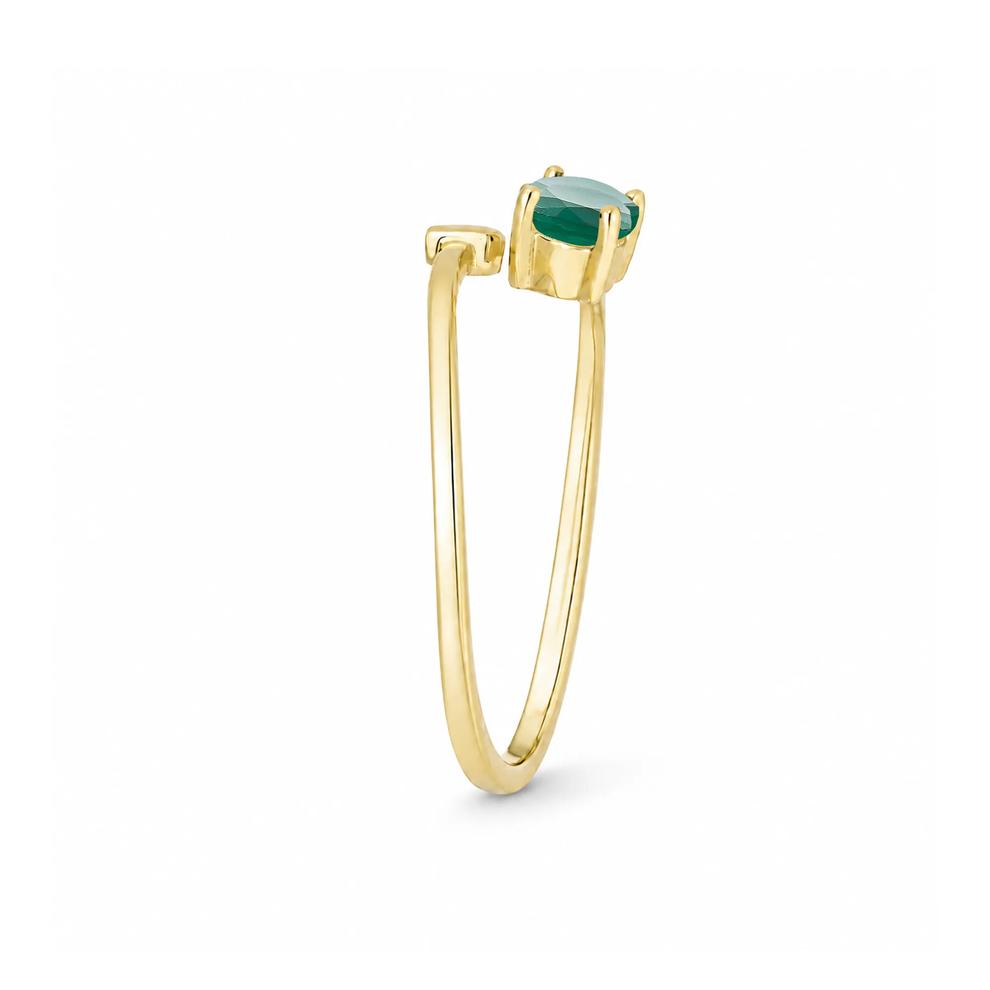 Emerald Twisted Ring in 10K Yellow Gold – Image 3 of 4