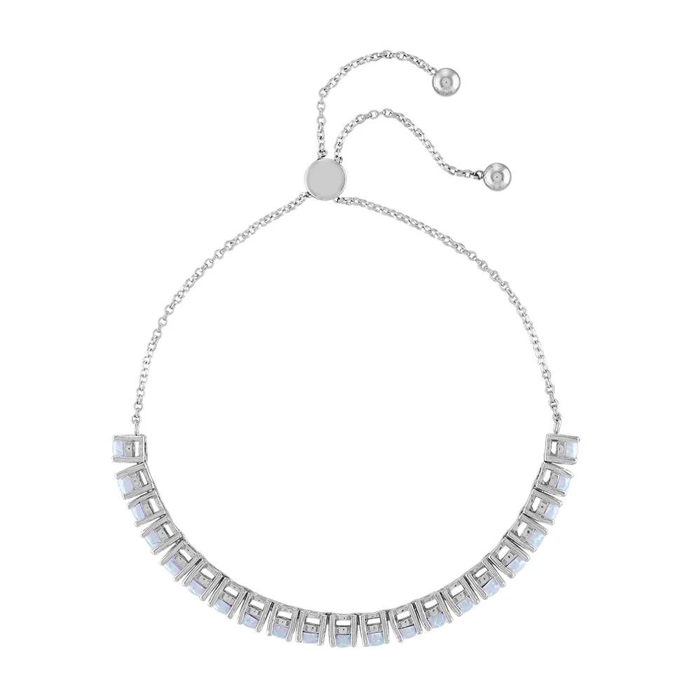 Lab Created Opal Bolo Bracelet in Sterling Silver  – Image 2 of 2