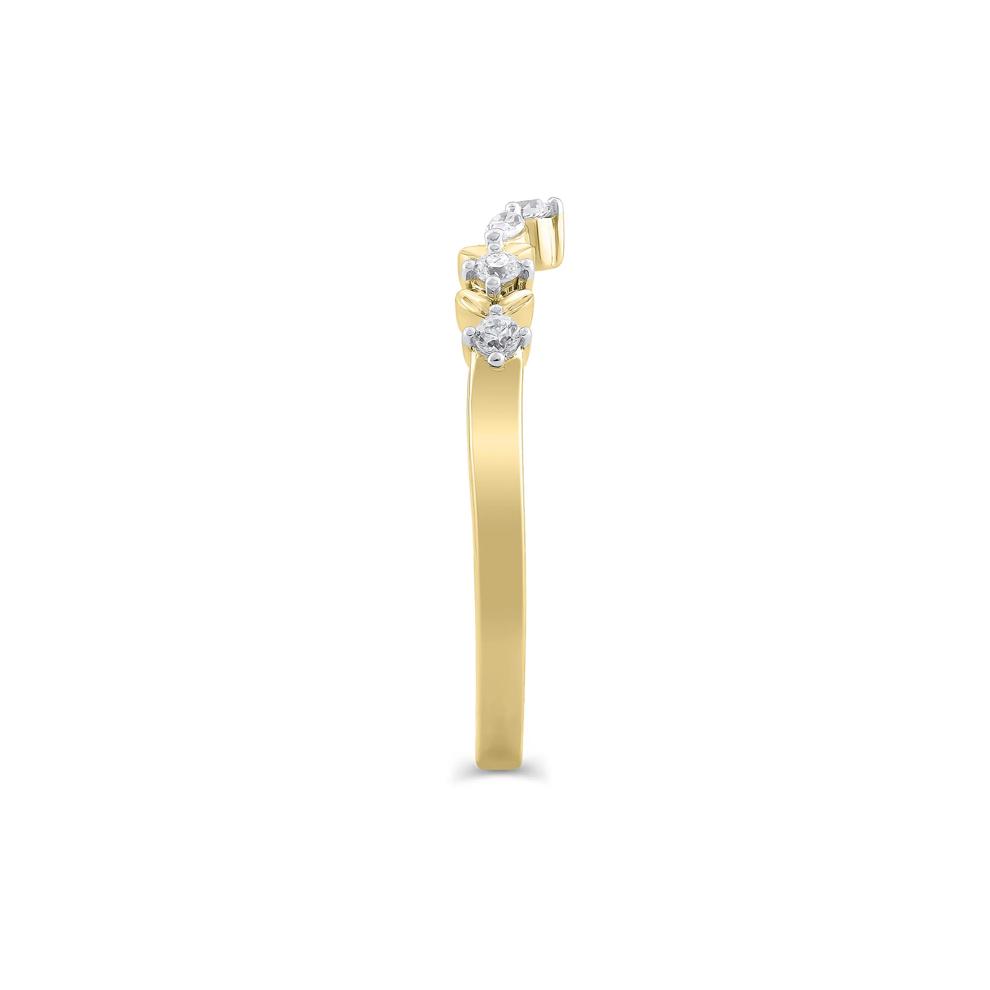 Lab Grown Diamond Contour Band in 14K Yellow Gold (1/7 ct. tw.) – Image 3 of 3