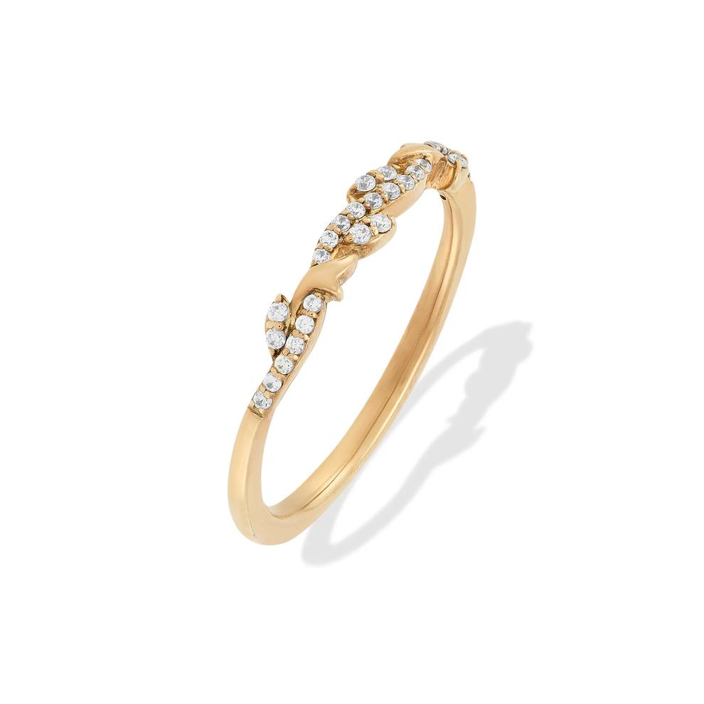 Diamond Nature Band in 10K Yellow Gold (1/10 ct. tw.) – Image 4 of 4