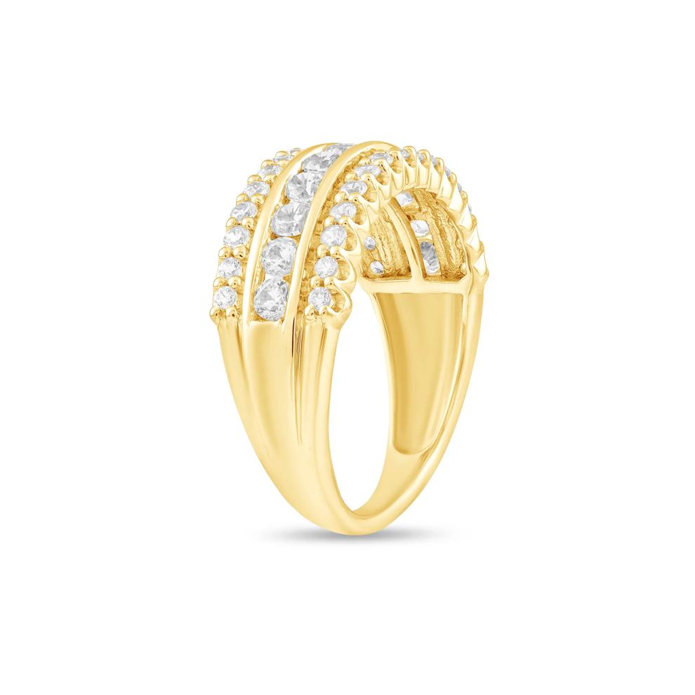Diamond Multi-Row Band in 10K Yellow Gold (1 ct. tw.) – Image 3 of 4