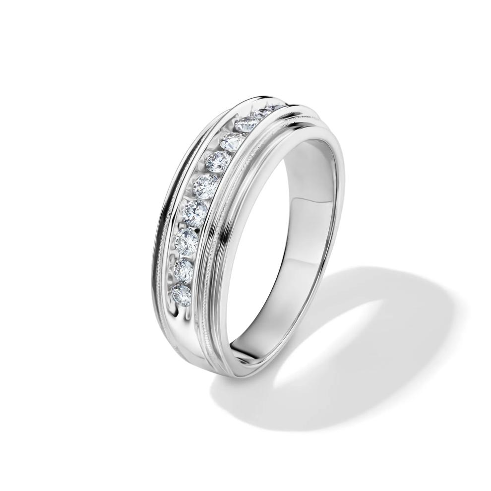 Men&rsquo;s Diamond Channel Set Ring in 14K White Gold (1/2 ct. tw.) – Image 4 of 4