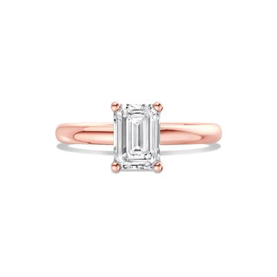 Diamond Emerald-Cut Solitaire Engagement Ring in 14K Rose & White Gold (1 ct.)