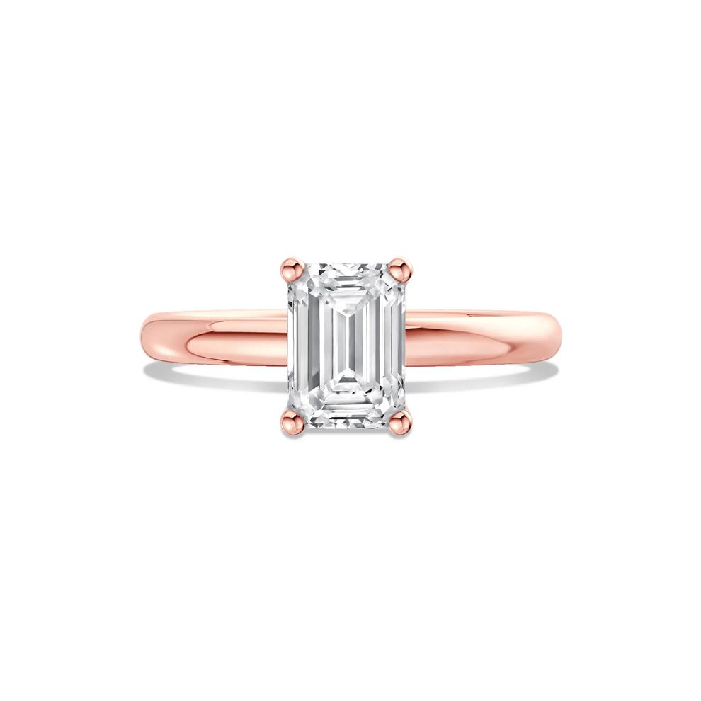 Diamond Emerald-Cut Solitaire Engagement Ring in 14K Rose &amp; White Gold (1 ct.) – Image 1 of 4