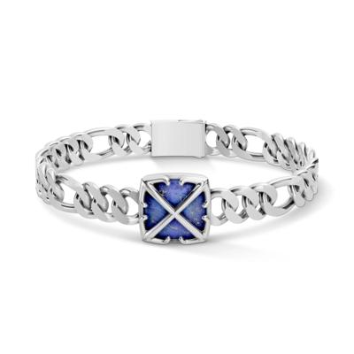 Men's Arrow Design Lapis Bracelet in Sterling Silver, 8"