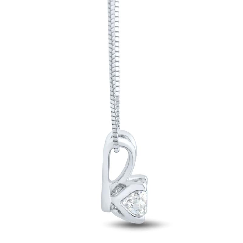Lab Grown Diamond Round Solitaire Pendant In 14K White Gold &#40;1/2 ct. tw.&#41; – Image 2 of 3