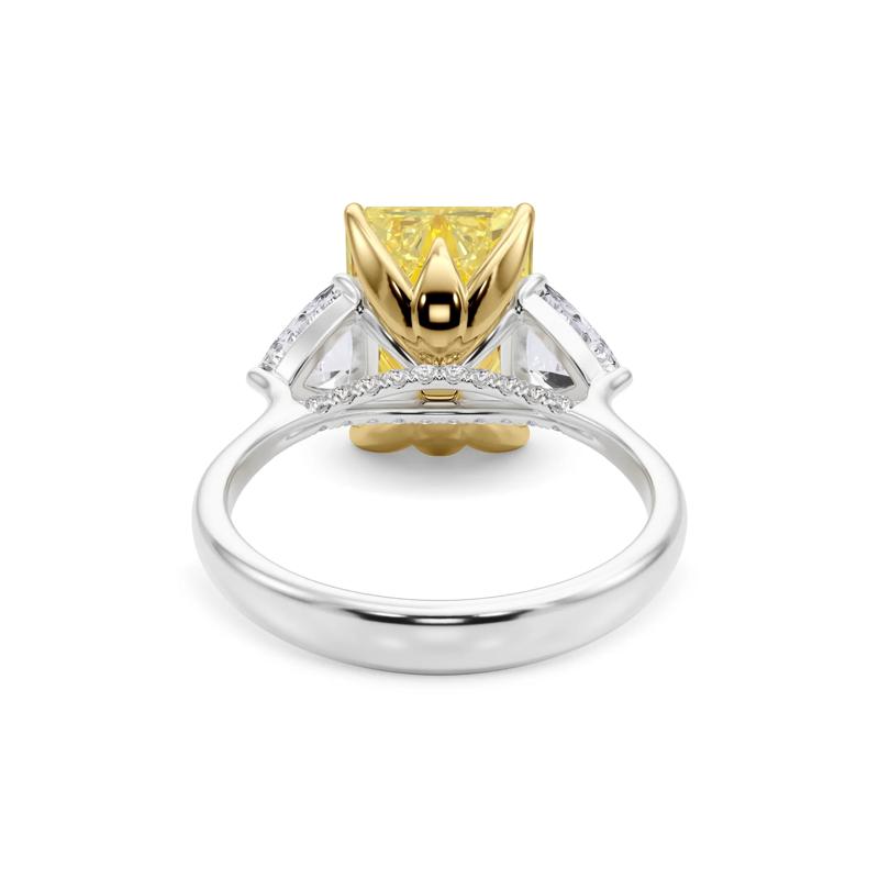 Lab Grown Diamond Fancy Yellow and White Engagement Ring in 18K Yellow and White Gold &#40;8 1/10 ct. tw.&#41; – Image 4 of 5