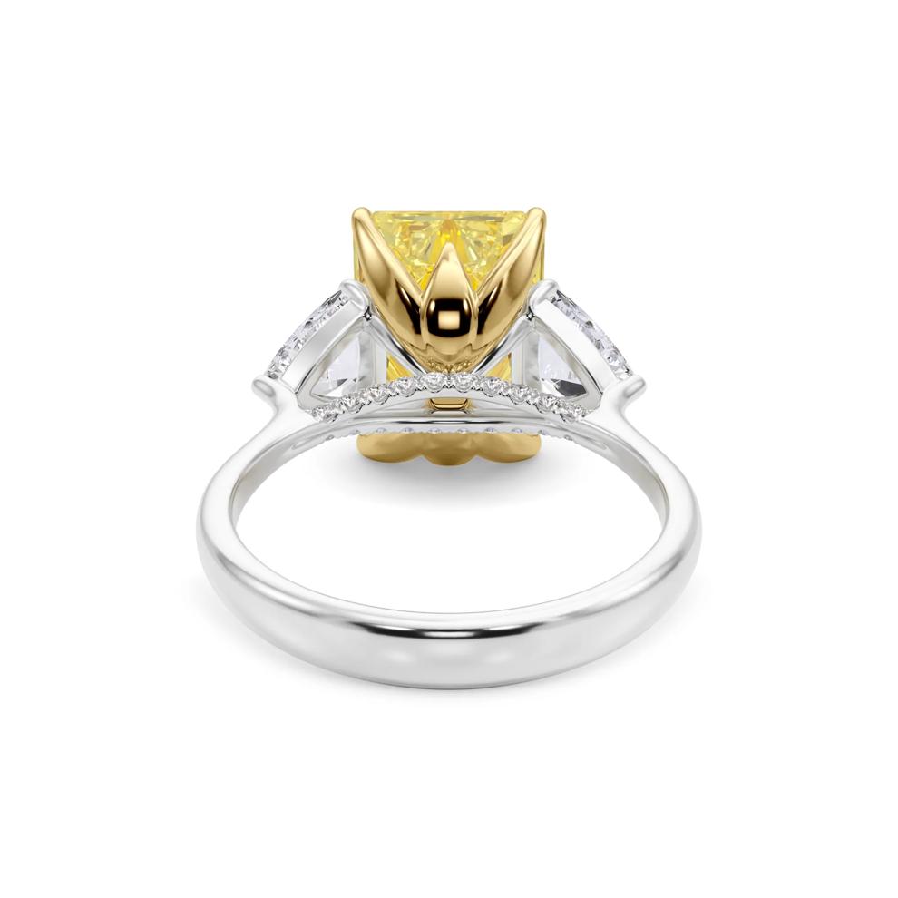 Lab Grown Diamond Fancy Yellow and White Engagement Ring in 18K Yellow and White Gold (8 1/10 ct. tw.) – Image 4 of 5