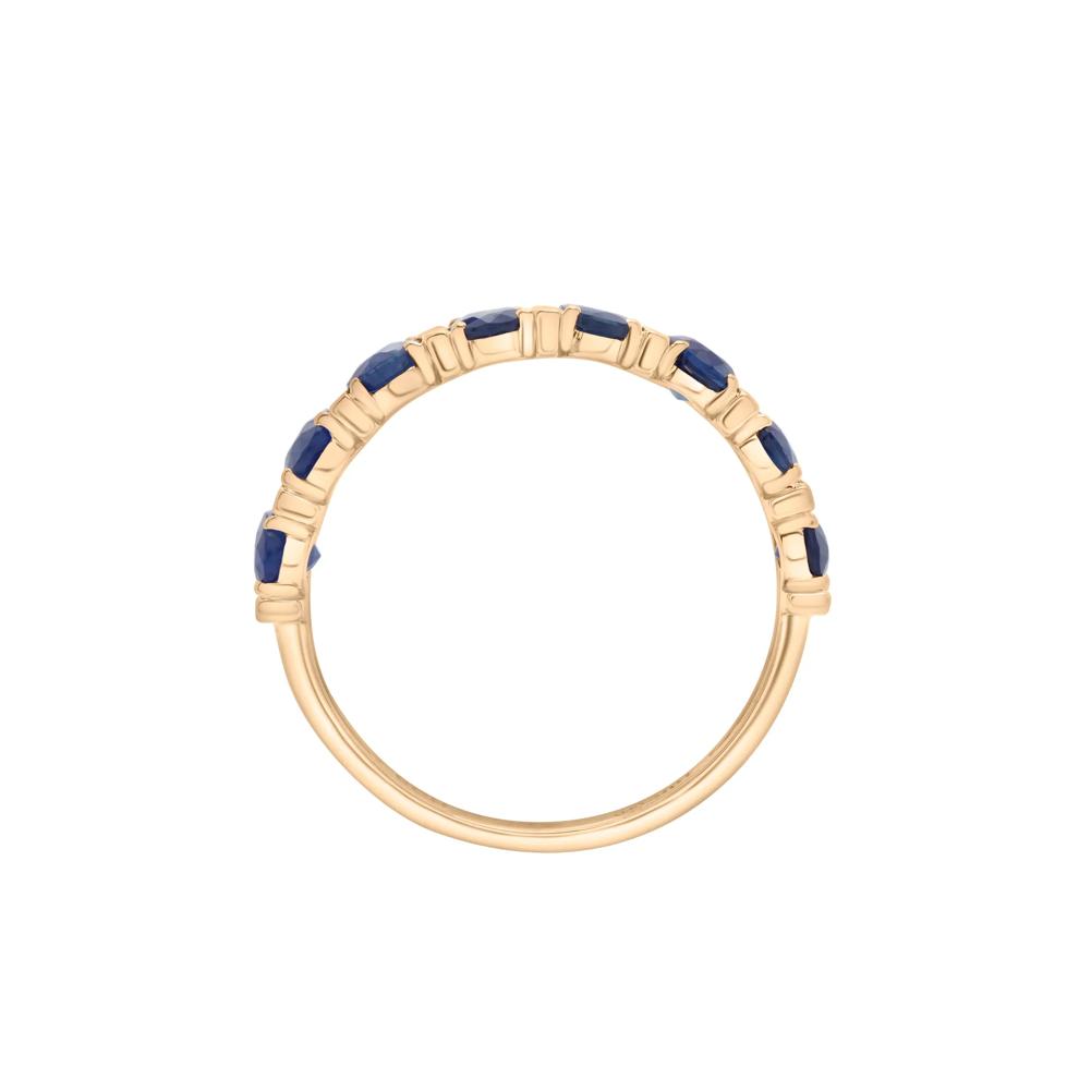 Blue Sapphire Faux-Channel Band in 10K Yellow Gold – Image 3 of 5