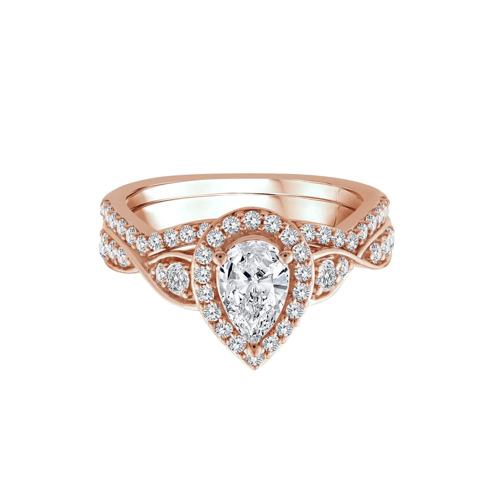 Lab Grown Diamond Pear-Shaped Engagement Ring in 10K Rose Gold (1 1/3 ct. tw.) – Image 1 of 3