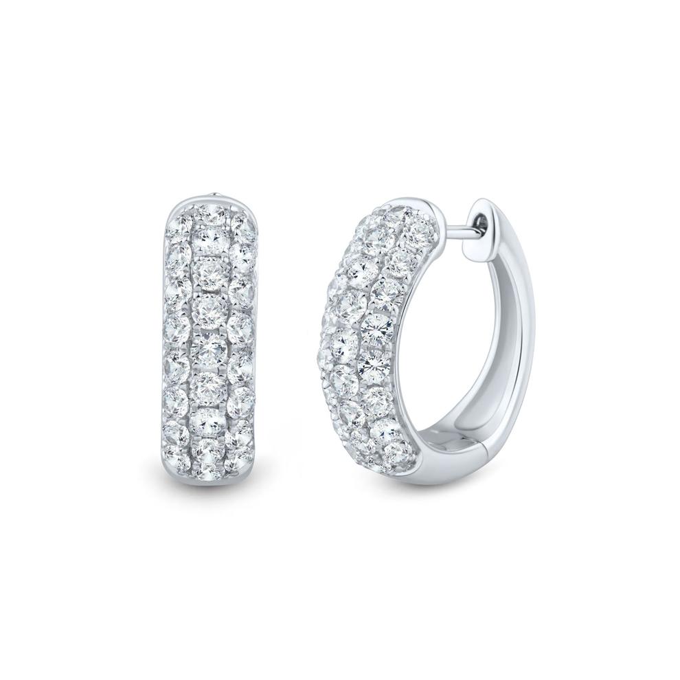 Lab Grown Diamond Hoop Earrings in 14K White Gold (1 1/2 ct. tw.) – Image 1 of 2